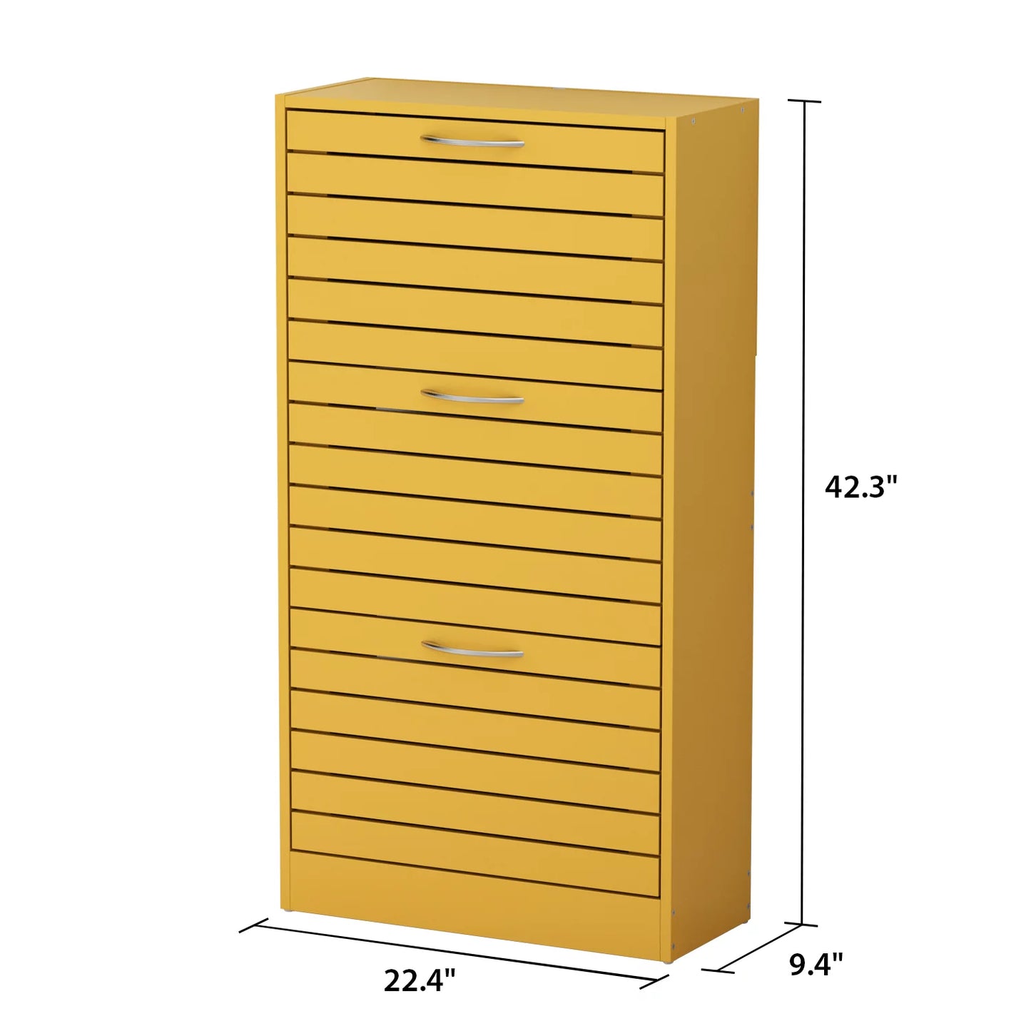 OXYLIFE Shoe Cabinet Entryway, 3 Tier Shoe Storage Organizer Yellow