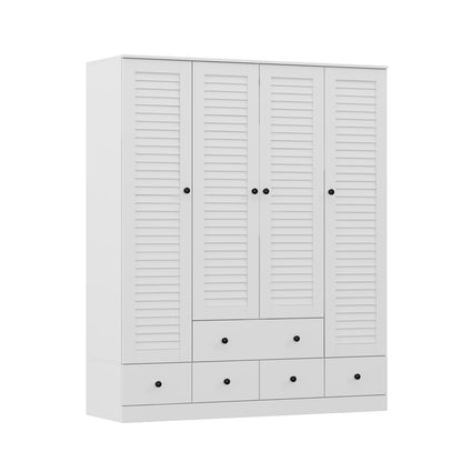 Oxylife Wardrobe Armorie with Shutter Door, 5 Drawers, 4 Shelves, Bedroom