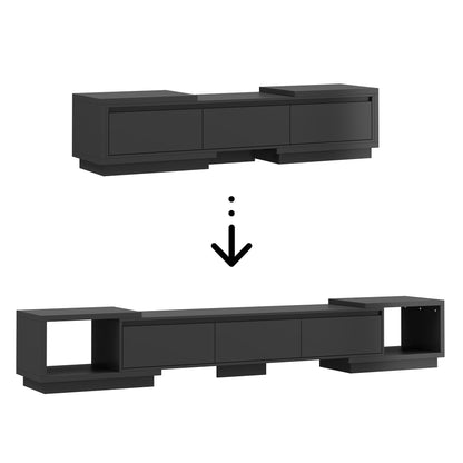 OXYLIFE 106.3 inch Extended TV Stand with Drawers, Entertainment Center for Living Room, Black