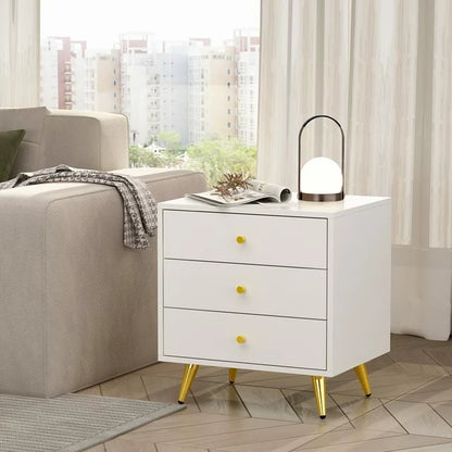 Hitow 3-Drawer Nightstand End Table for Bedroom Living Room