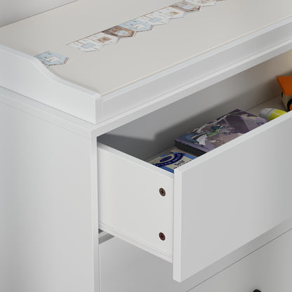 OxyLife Changing Table Dresser, Nursery 3-Drawer Dresser with Changing Top, White