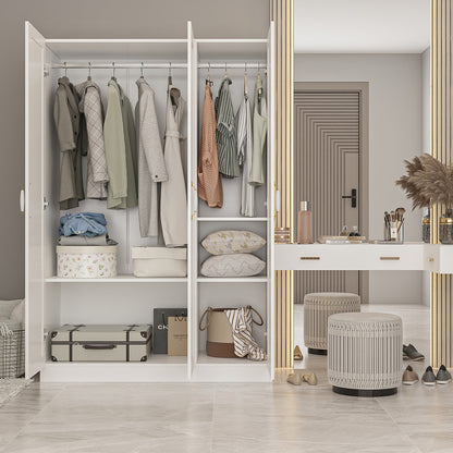 OXYLIFE 70.9"H Wardrobe Armoires Closet Storage Cabinet White