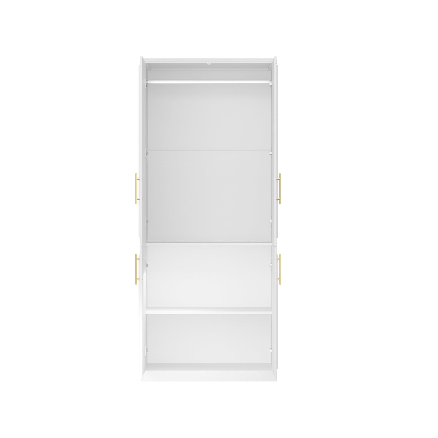 Oxylife 74.5"H 2 Door Clothing Armoire Wardrobe Closet with Hanging Rod