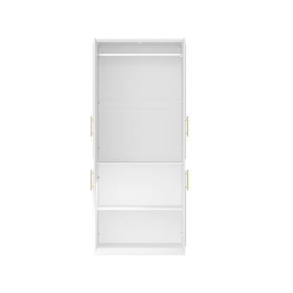 Oxylife 74.5"H 2 Door Clothing Armoire Wardrobe Closet with Hanging Rod