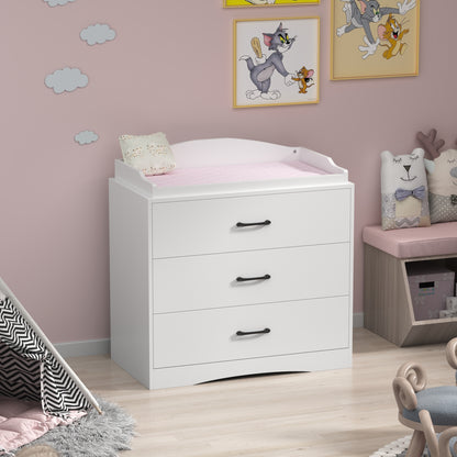OxyLife Changing Table Dresser, Nursery 3-Drawer Dresser with Changing Top, White