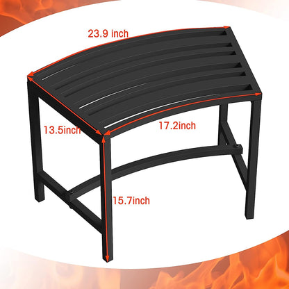 OXYLIFE Outdoor Curved Metal Firepit Bench Seating Set of 4 for Garden, Patio, Porch, Backyard, Crossover Style