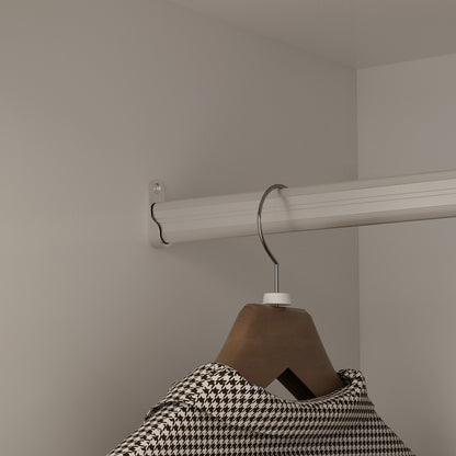 OXYLIFE 4-Door Wardrobe Armoire with Hutch, Shelves and Drawers,White Closet Storage Cabinet with Clothing Rod for Bedroom, 93.3" H