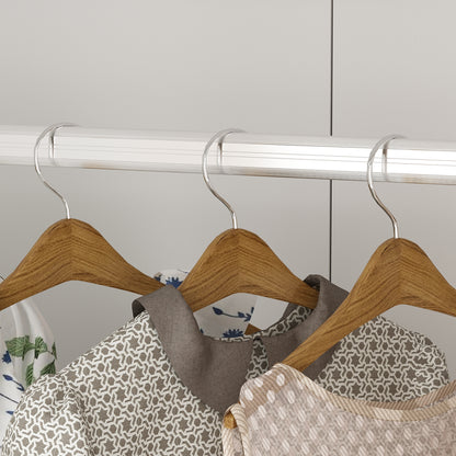 Oxylife Wardrobe Armoire Closet with 4 Drawers and Clothing Rod for Bedroom in White