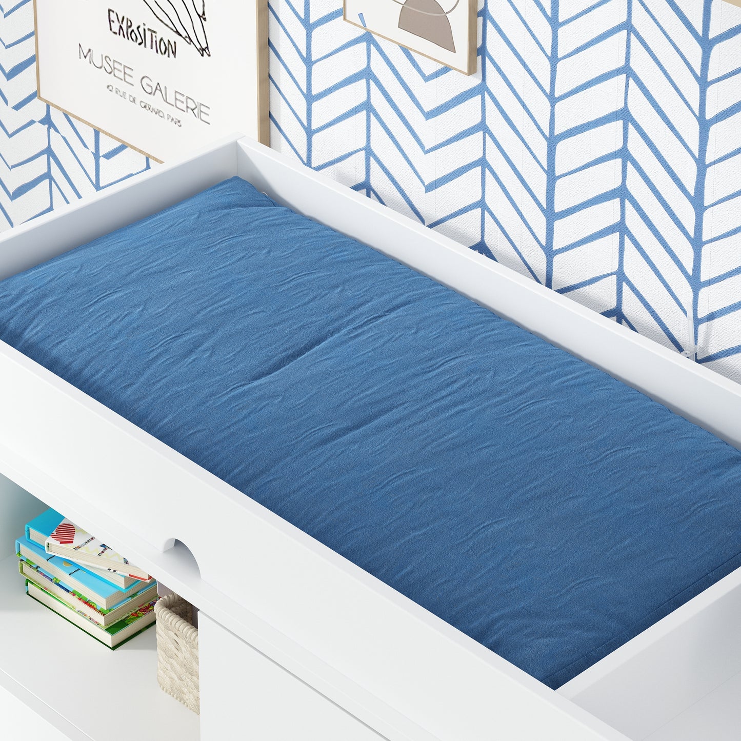 OXYLIFE Baby Nursery Changing Table Dresser with 3 Drawers and Shelf for Nursery Room, White