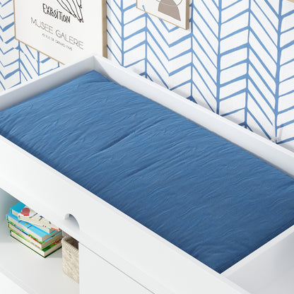 OXYLIFE Baby Nursery Changing Table Dresser with 3 Drawers and Shelf for Nursery Room, White