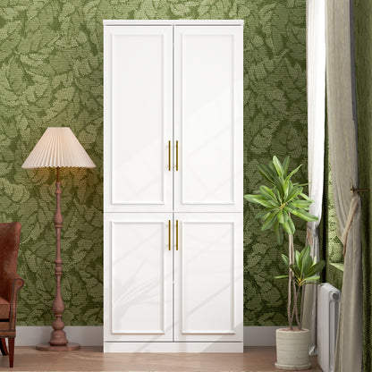 Oxylife 74.5"H 2 Door Clothing Armoire Wardrobe Closet with Hanging Rod