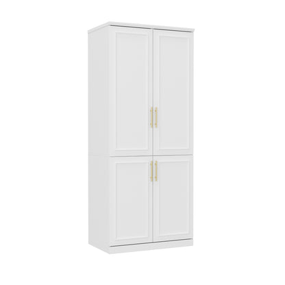 Oxylife 74.5"H 2 Door Clothing Armoire Wardrobe Closet with Hanging Rod