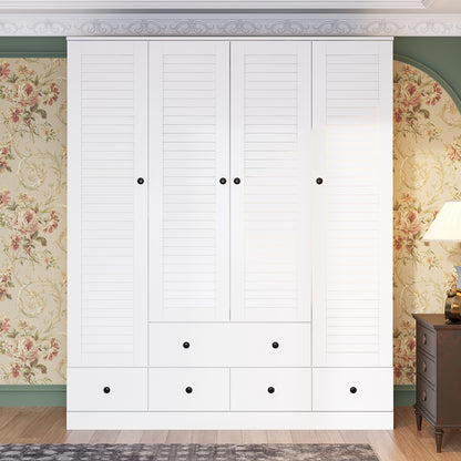 Oxylife Wardrobe Armorie with Shutter Door, 5 Drawers, 4 Shelves, Bedroom