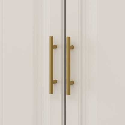 Oxylife Wardrobe Armoire with Hutch and Drawers, Bedroom Armoire, Contemporary, White