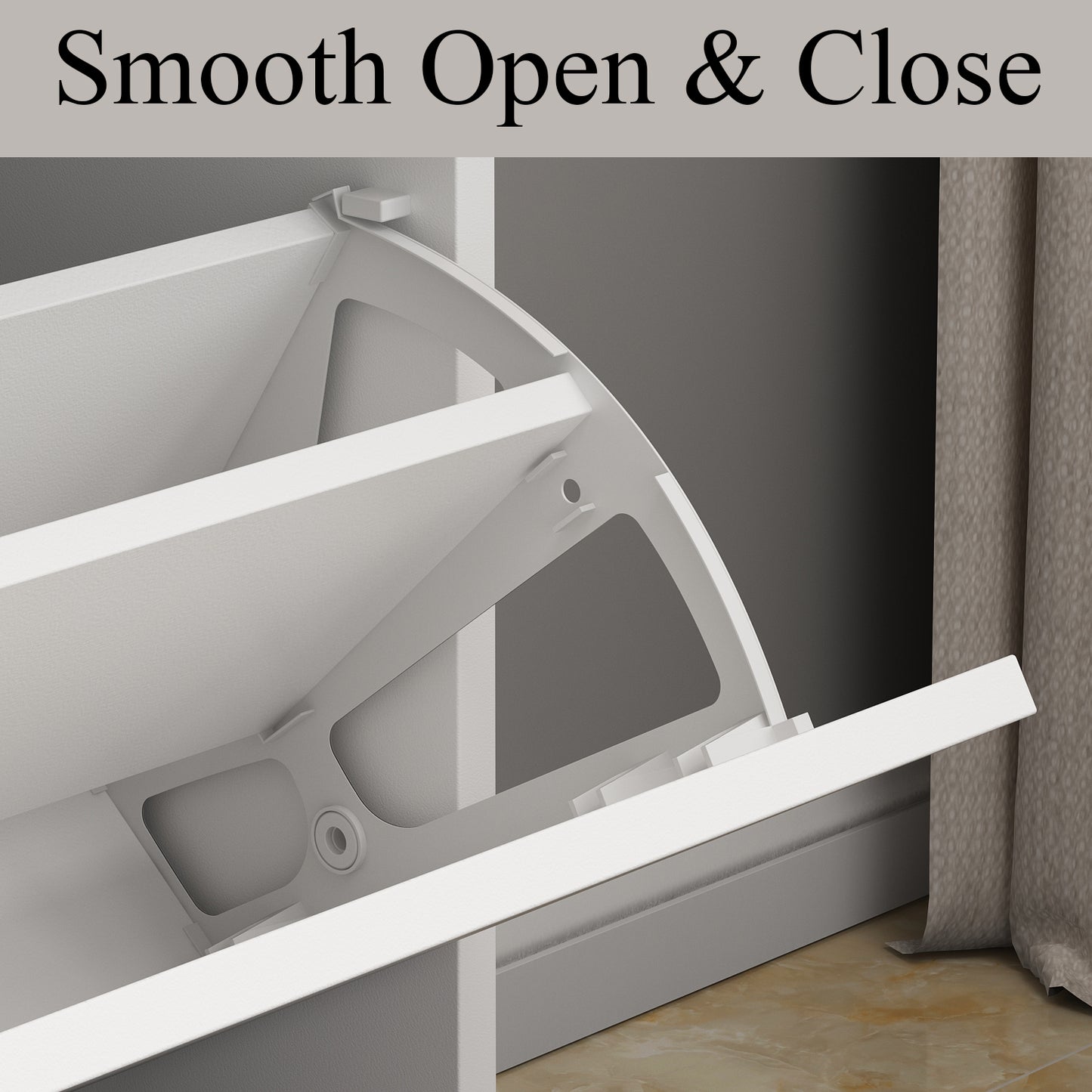 OXYLIFE Modern 3 Tier Shoe Cabinet for Entryway, Shoe Rack Storage Organizer White