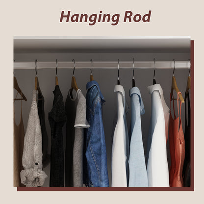 OxyLife 3 Door Wardrobe Armoire with Clothing Rod and Storage Shelves, White, 70"H