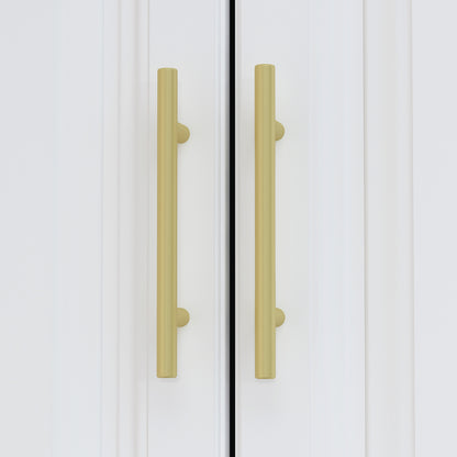 Oxylife Wardrobe Armoire Closet with 4 Drawers and Clothing Rod for Bedroom in White