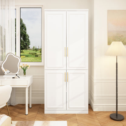 Oxylife 74.5"H 2 Door Clothing Armoire Wardrobe Closet with Hanging Rod