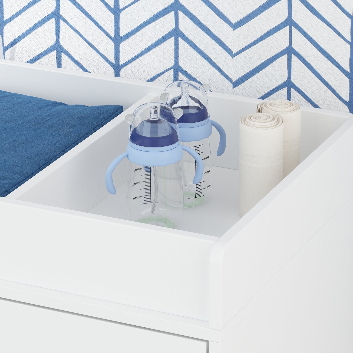 OXYLIFE Baby Nursery Changing Table Dresser with 3 Drawers and Shelf for Nursery Room, White