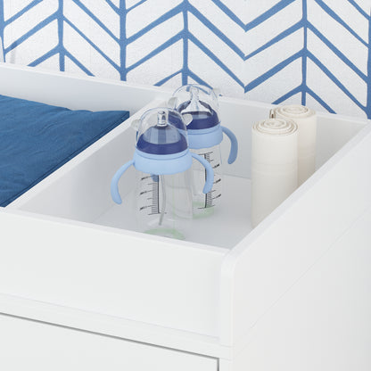 OXYLIFE Baby Nursery Changing Table Dresser with 3 Drawers and Shelf for Nursery Room, White