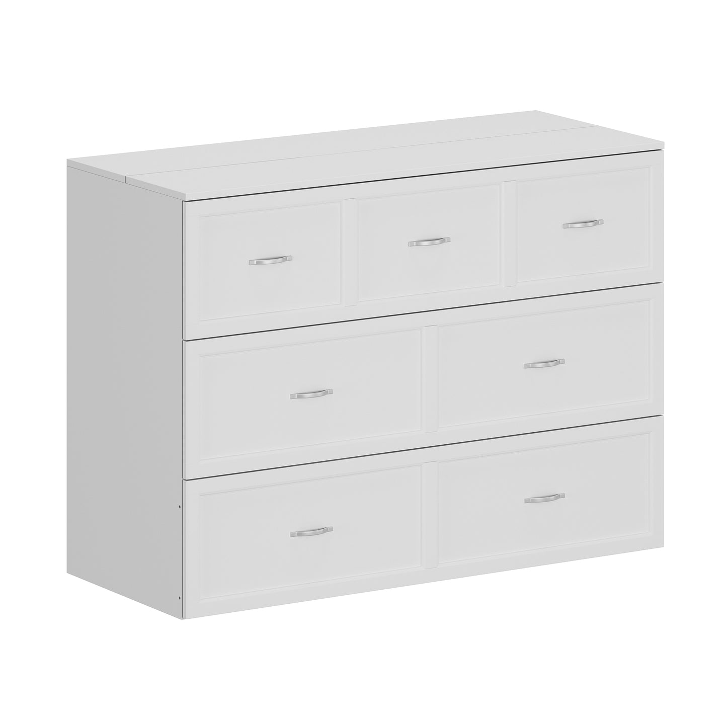 OXYLIFE Murphy Bed, 2 in 1 Convertible Chest Bed Cabinet with Drawer and USB Charging Station for Bedroom, Full Size
