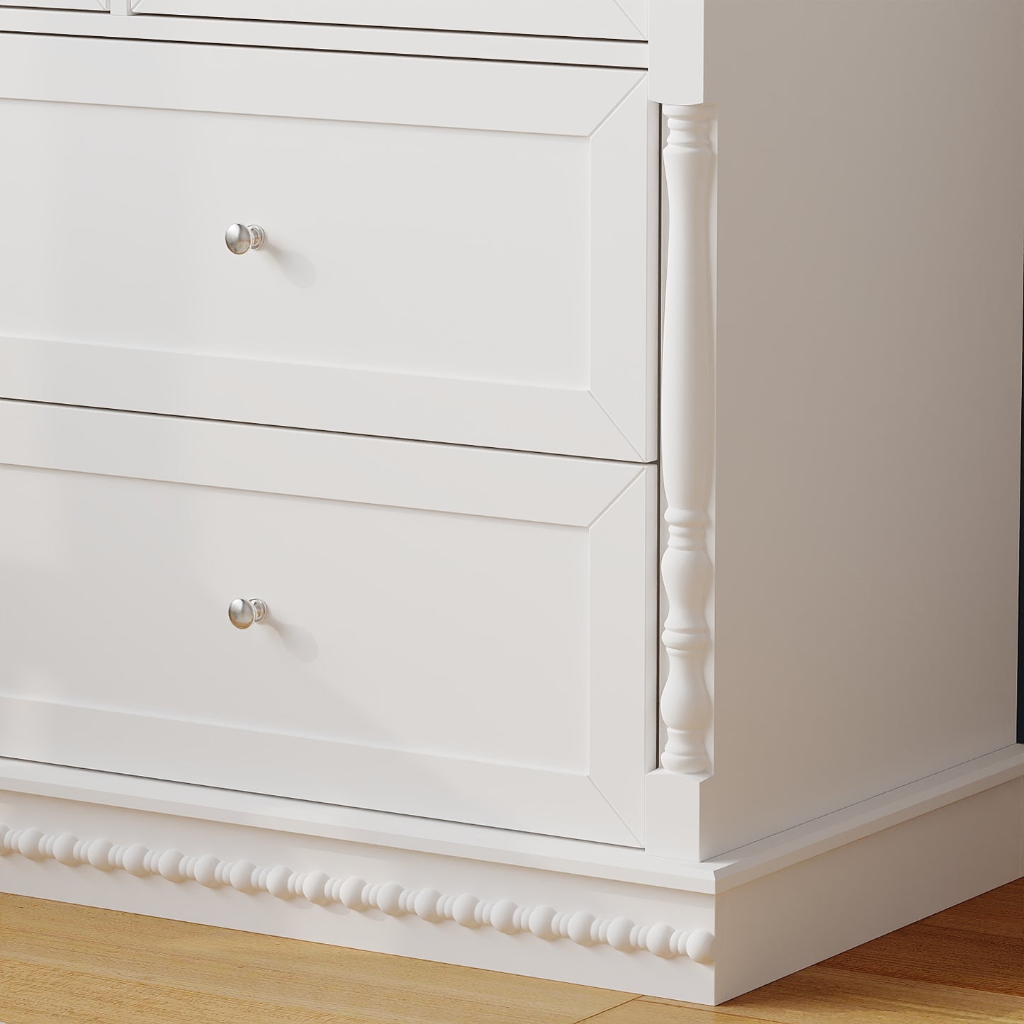 Oxylife Baby Dresser with Changing Table Top for Nursery with 7 Storage Drawers for Kids Bedroom,White